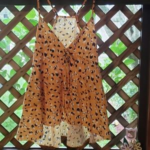 NWOT High Low Cheetah Print Bohemian Flowy Tank